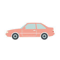 Fototapeta premium Charming coral sedan with clean lines and modern design, perfect for lifestyle or transport themes