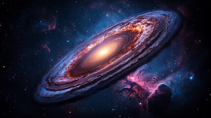 Obraz premium Cosmic Spiral Galaxy in Deep Space