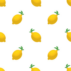 Seamless pattern with cute lemon.