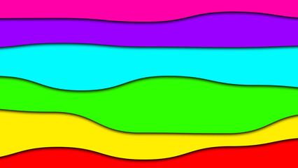 Colourful abstract paper cut waves background