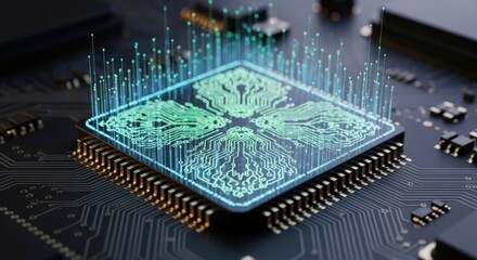 Microchip with Digital Circuitry and Data Visualization on Circuit Board