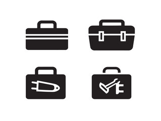 Elegant Toolbox Icon Collection in Clean Technical Silhouette Vector Artwork