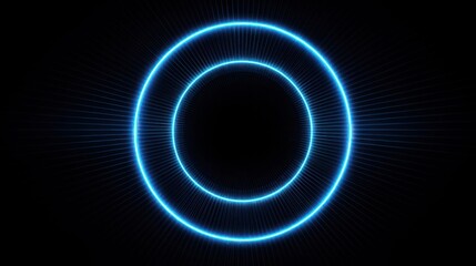 Blue neon circle illuminating the concept of ai activation radar for audience readiness detection and engagement