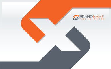 Letter X and S logo formed square symbol in orange color