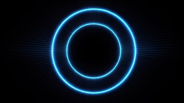 Blue neon circle illuminating the concept of ai activation radar for audience readiness detection and engagement