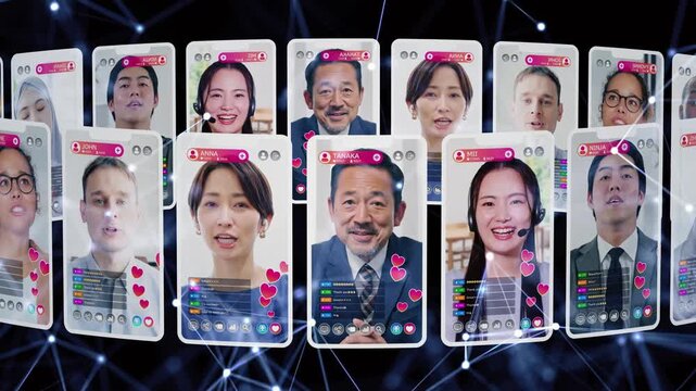 配信、ライブ、アプリ、画面、グローバル、多国籍、ライバー、ライブ配信、配信者、ネットワーク、DX、女性、男性、日本人、外国人、投げ銭、チャット、ビデオ、動画、縦動画、カウント、インフルエンサー、マーケティング、通信、インターネット、PR、広告、宣伝、コミュニケーション、リアルタイム、コメント、リスナー、スマホ、ゲーム、実況、ギフト、デジタル、いいね、拡散、ショート、コンテンツ、メッセージ、笑顔、テ