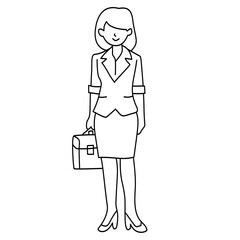 Business Woman Line Art Illustration