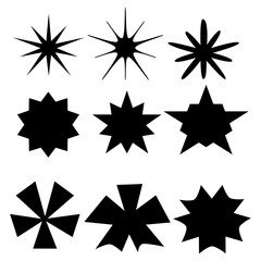 Black Star Silhouette Shape Set
