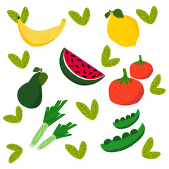 Fresh Fruit And Vegetable Set