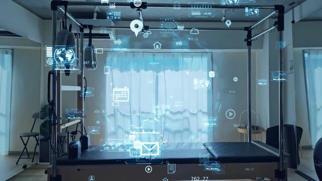 ピラティススタジオとデジタルテクノロジーのコンセプト