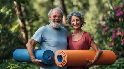 Senior Couple Promoting Healthy Lifestyle - Powered by Adobe