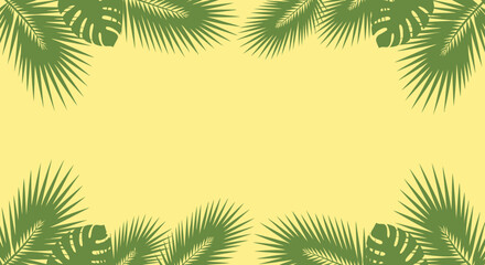 Tropical Palm Leaf Frame Summer Background Design