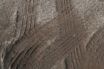 tire marks on dirt