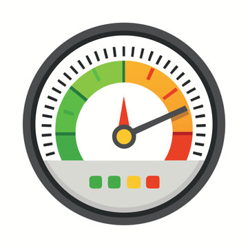 Vector performance meter gauge icon