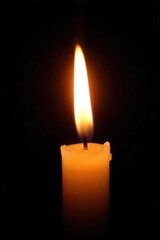 Close-up of a flickering candle flame, casting warm, inviting light and creating a soft glow against a dark background Perfect for themes of peace, relaxation, spirituality, and warmth , fire, wick