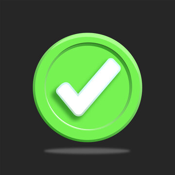 3d realistic approved icon vector illustration for sign of aproval