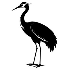 Standing Crane Silhouette Vector