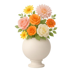 PNG Vibrant floral bouquet illustration.