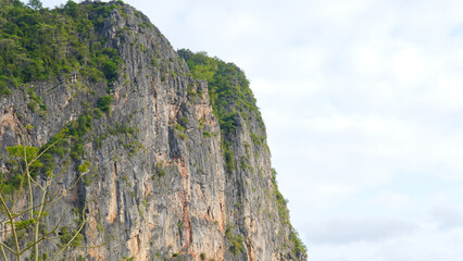 Steep limestone cliffs in Thailand