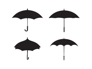 Obraz premium Umbrella Icon in Elegant Black Silhouette Vector Illustration