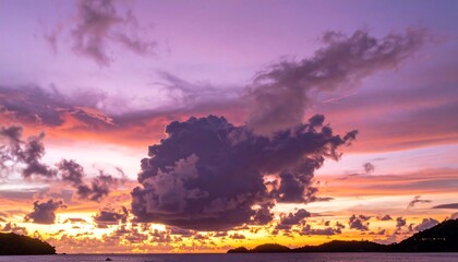 Dramatic sunset over the sea