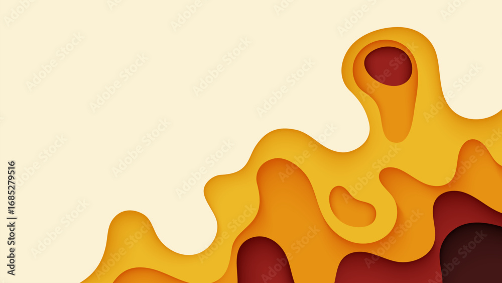 Canvas Prints autumn papercut abstract background vector illustration with orange design