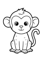 Cute Monkey Coloring Book for Children Fun Jungle Animal Activity for Kids