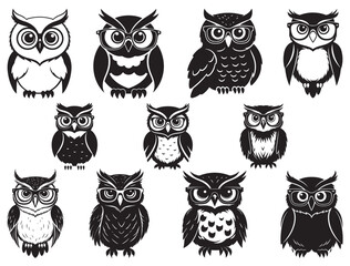 OWL WEARING GLASSES SILHOUETTE