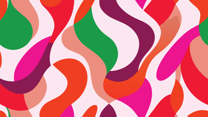 Vibrant Abstract Fluid Shapes in Bold Colors on White Background organic colorful