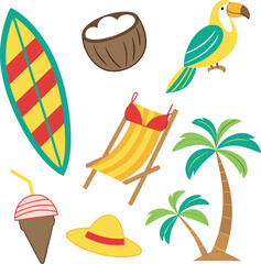 coloring summer elements design 