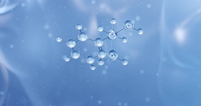 Levoamphetamine rotating molecular structure, 3d model of cns stimulant
