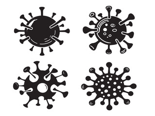 Pathogen Virus Symbol in Modern Black Silhouette Vector Artwork