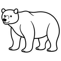 Bear Standing Line Art Vector Minimalist Wildlife Illustration