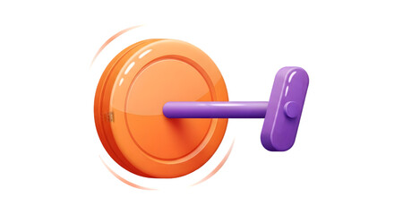 orange dumbbell isolated on white