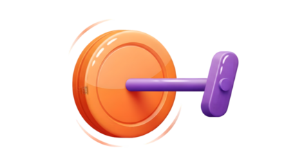 orange dumbbell isolated on white