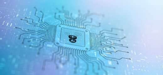 AI Transforming Industries Illustrated on a Processor.