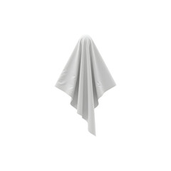 Fototapeta premium White Ghost Cloth Shape Floating in Air Perfect for alloween Spooky Horror and Creepy Themes