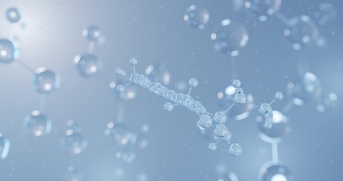 Camptothecin rotating 3D model of anticancer alkaloid, seamless looped video
