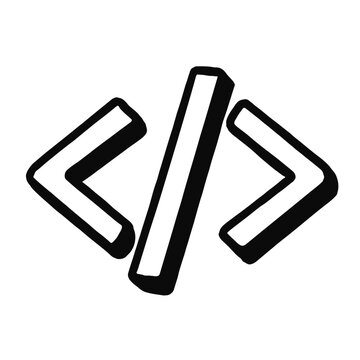 Modern code tag icon for web development, programming, software engineering, HTML, CSS, JavaScript, digital technology. Ideal for developers, designers, UI/UX, tech applications, conveying innovation 
