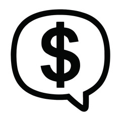 Obraz premium Dynamic financial communication icon featuring a bold dollar sign within a clear speech bubble, symbolizing money discussions, cost analysis, budget planning, pricing queries, economic insights, inves