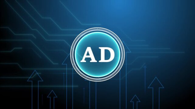 Advertising design.SEO concept head up display (HUD UI) panel and futuristic technology background o animation.