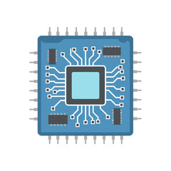 Technology, Circuit Board, Digital Design, Illustration, Isolated Background, Flat View, Vector Art for Online Learning