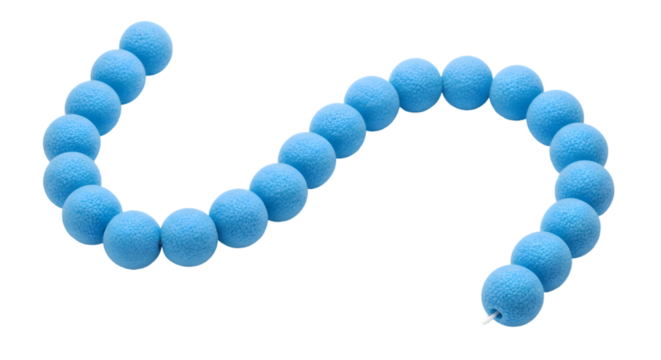 blue plastic beads