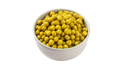 Bright yellow chickpeas in a bowl ready for a healthy dish at a vibrant kitchen On a transparent background