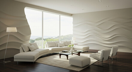 Fototapeta premium Modern architectural marvel, AI Generation