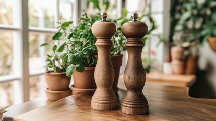Wooden Salt & Pepper Mills Set