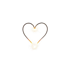 Fototapeta premium Glowing heart with light bursts, love symbol, valentine's day decoration, romantic element, heart shape, light effect isolated on transparent background