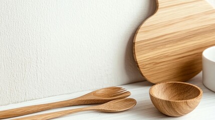 Wooden Kitchen Utensils and Bowls