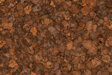 Dark brown cork backing macro photograph without other objects