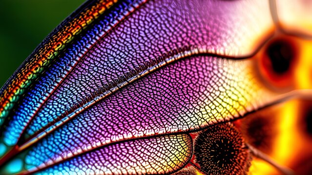 Detailed Macro of Butterfly Wings with Patterns